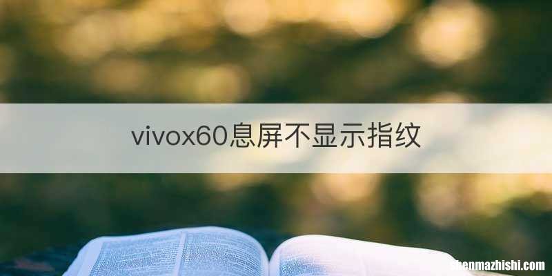 vivox60息屏不显示指纹