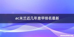 ac米兰近几年意甲排名最新