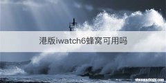 港版iwatch6蜂窝可用吗