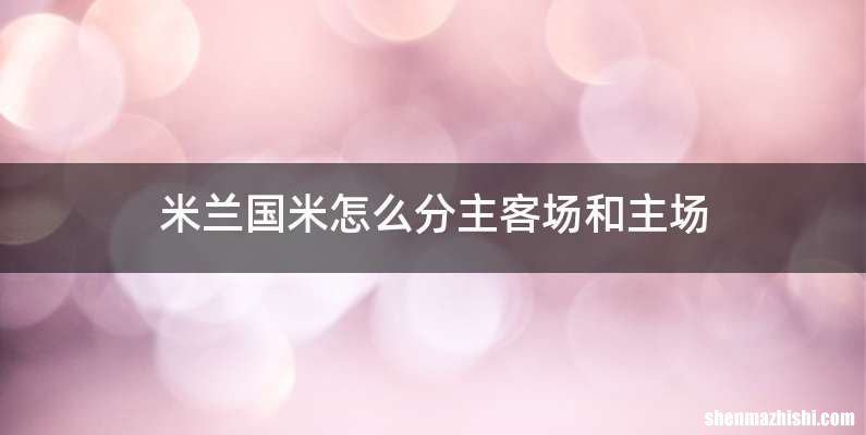 米兰国米怎么分主客场和主场