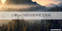 小新pro16可以和手机互联吗