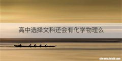 高中选择文科还会有化学物理么