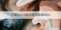 小新pro14标压锐龙版能玩lol