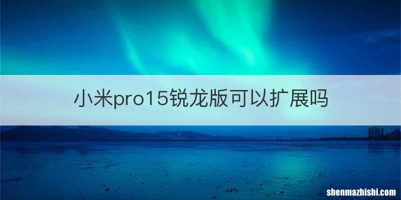 小米pro15锐龙版可以扩展吗