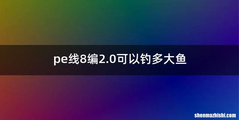 pe线8编2.0可以钓多大鱼