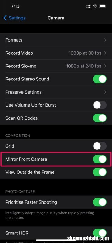 如何在iPhone上镜像前置摄像头照片