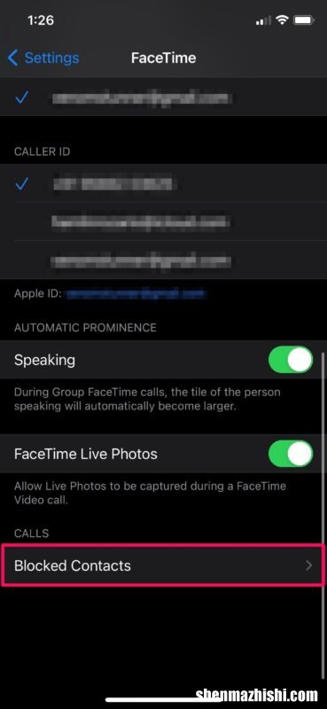 怎么在iPhone解除已阻止联系人，FaceTime通话设置