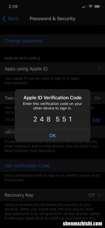 如何在iPhone和iPad上获取Apple ID的验证码