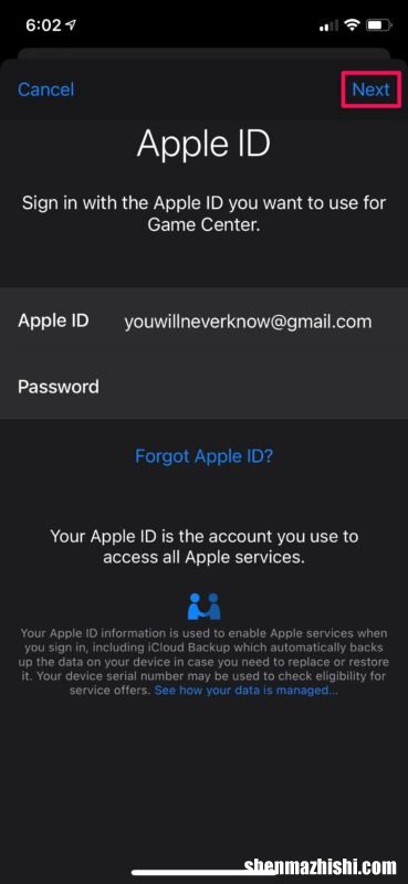 iPhone在Game Center中设置多个玩家帐户
