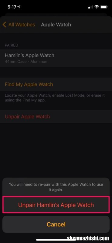 如何取消配对Apple Watch,3步取消苹果手表配对