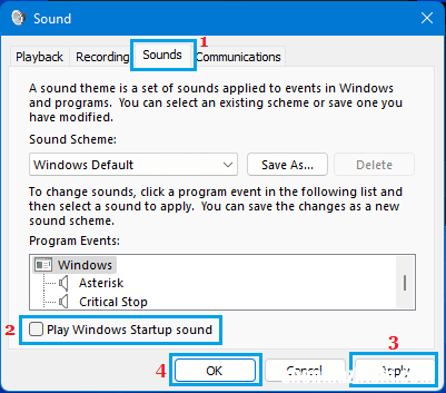 如何在Windows11/10中禁用启动声音