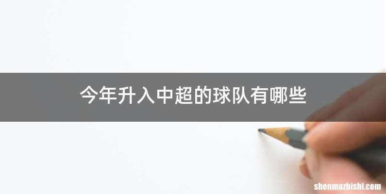 今年升入中超的球队有哪些