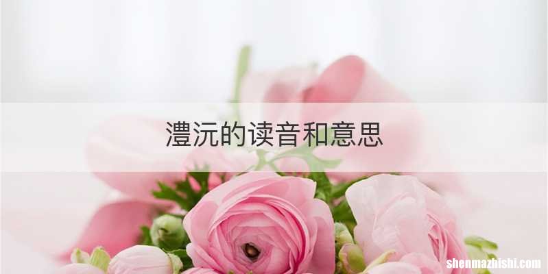 澧沅的读音和意思