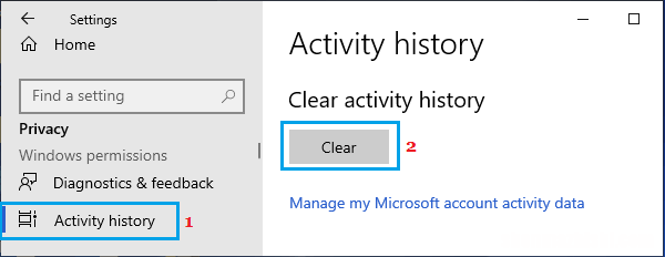 如何在Windows10中查看和清除您的活动历史记录