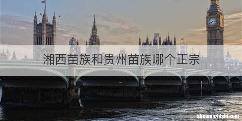 湘西苗族和贵州苗族哪个正宗