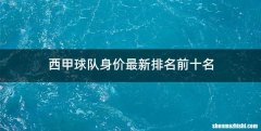 西甲球队身价最新排名前十名