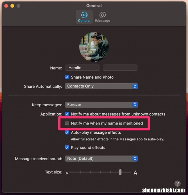 如何在macbook的信息中使用提及