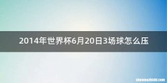 2014年世界杯6月20日3场球怎么压