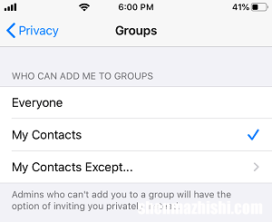 防止有人将您添加到WhatsApp组