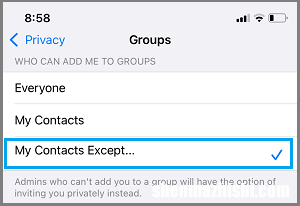 防止有人将您添加到WhatsApp组