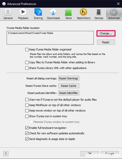 如何更改iTunes媒体位置，在Windows上移动iTunes资料库方法
