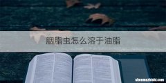 胭脂虫怎么溶于油脂