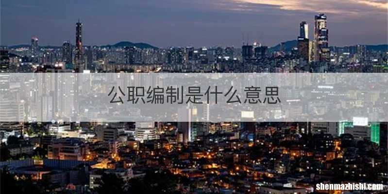 公职编制是什么意思