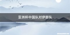 亚洲杯中国队对伊朗队