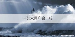 一加双用户会卡吗