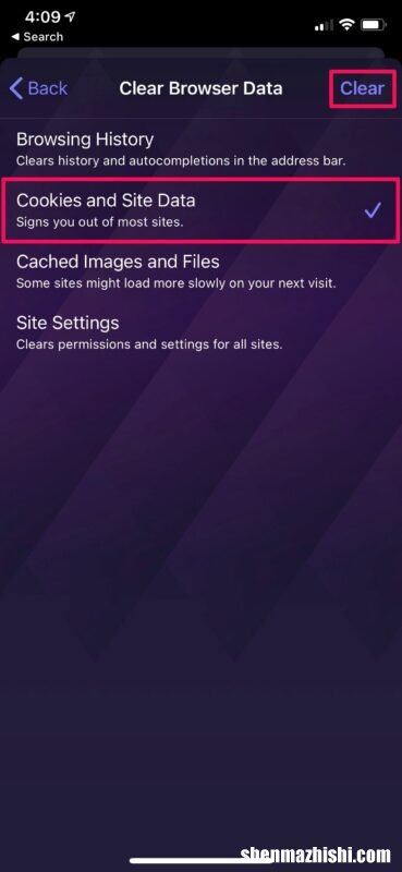 苹果iPhone、iPad适用 如何清除Firefox或Opera上的Cookie