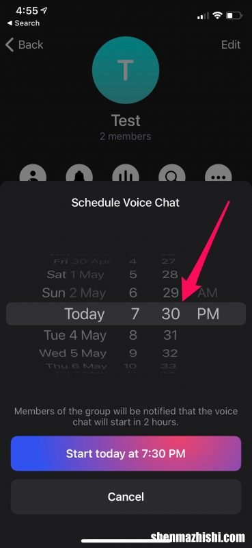 iPhone如何在Telegram上安排语音聊天