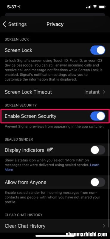 如何在iPhone上使用FaceID或TouchID锁定信号