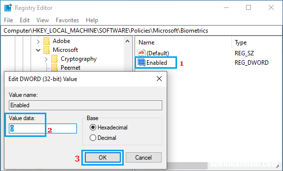 在Windows10中禁用面部和指纹登录
