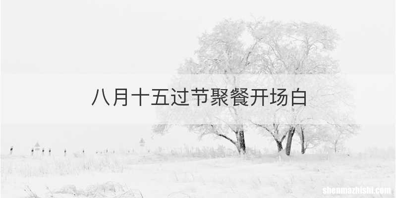 八月十五过节聚餐开场白