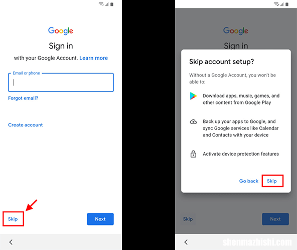 如何在没有Google帐户的情况下设置安卓手机