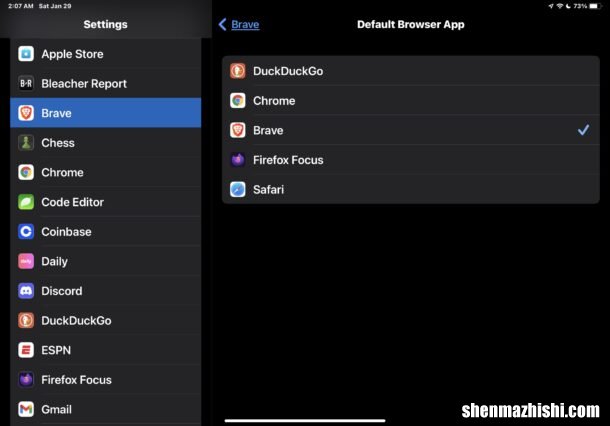 如何将Brave设为iPhone和iPad上的默认浏览器