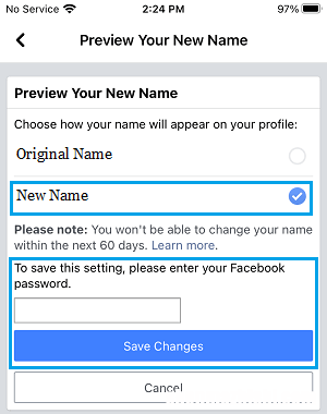 脸书 如何在Facebook上更改您的名字