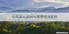 公司法人占50%有哪些决定权