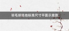 羽毛球场地标准尺寸平面示意图