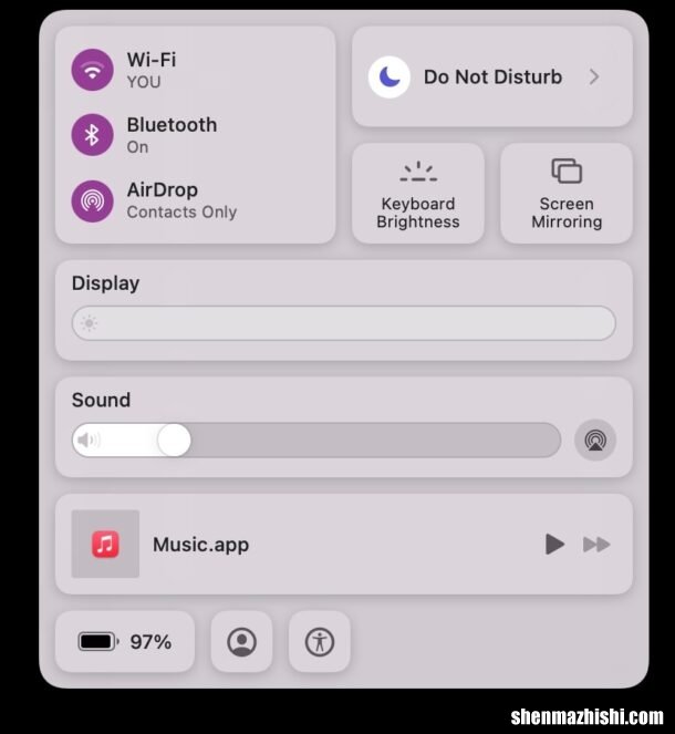 Mac或iPad上快速打开控制中心，学会用键盘快捷键