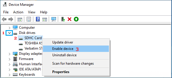 SD卡未显示在Windows10文件资源管理器中