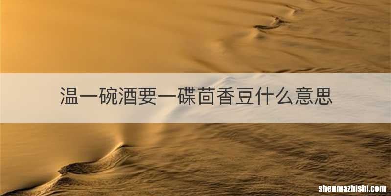 温一碗酒要一碟茴香豆什么意思