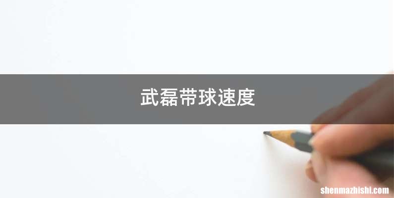 武磊带球速度