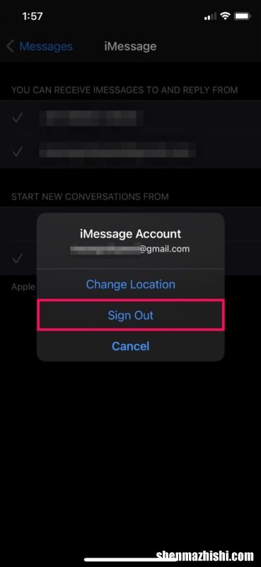 iPhone手机使用iMessage电子邮件地址添加或删除