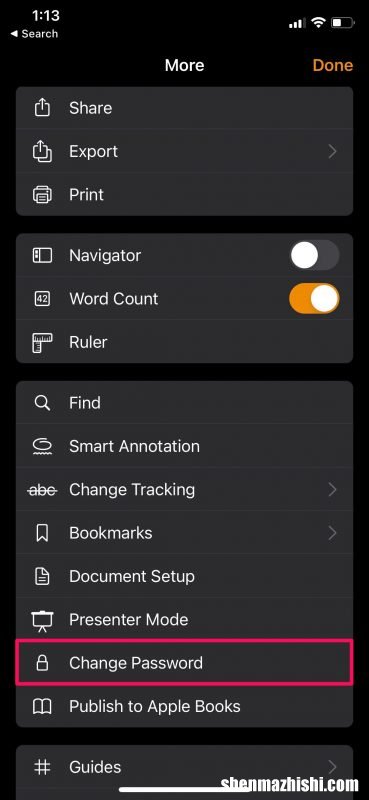 方法适用iPhone或iPad 从Pages、Numbers和Keynote中删除密码
