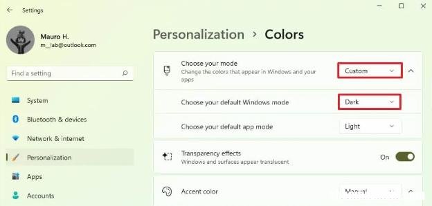 如何在Windows11上更改开始菜单和任务栏颜色