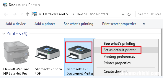 如何在Windows10中更改默认打印机