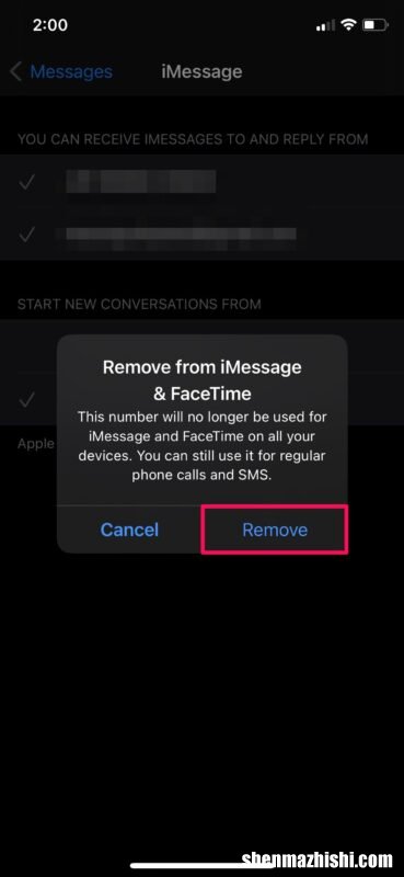 怎么从iPhone上的FaceTime和iMessage中删除电话号码