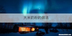 大米奶粉的做法