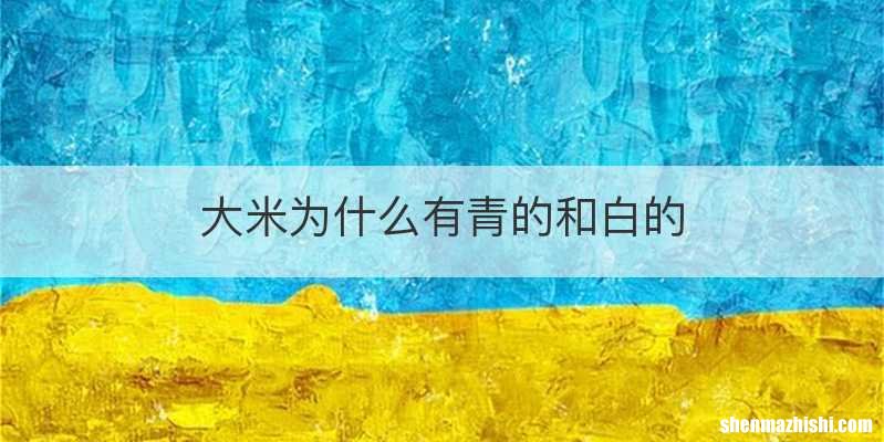 大米为什么有青的和白的